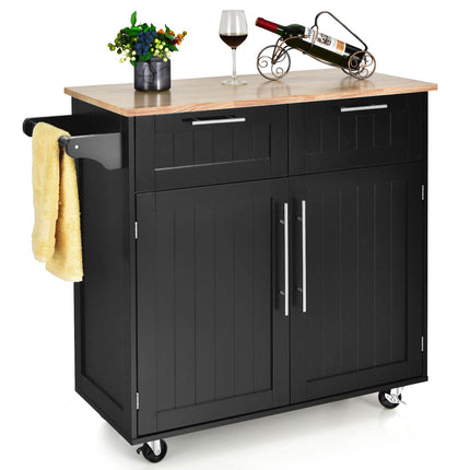 Dreamade Kitchen Island Cart Rolling Storage Trolley Cart
