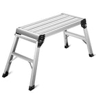 DreamadeCapacity 330 LBS Heavy Duty Portable Bench Folding Ladders Stool w/Non-Slip Mat (Silver)
