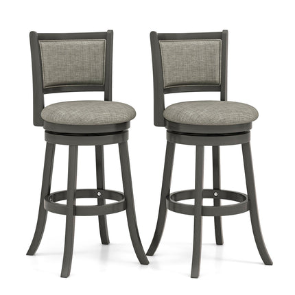 Dreamade Swivel Counter Height Bar Stools Set of2/ 4, Upholstered Vintage Barstools w/Back