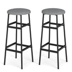 Dreamade 29 Inch Bar Stools Set of 2/4 Upholstered Round Backless Bar Height Chairs with Sturdy Metal Frame and Footrest