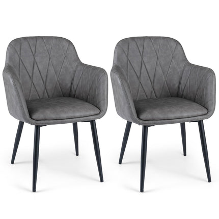 Dreamade Dining Chairs Set with Curved Back & Wide Seat