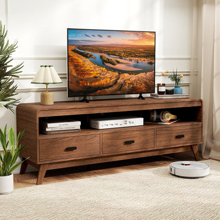Dreamade TV Stand for 60-70 Inch TV Mid-Century Modern Entertainment Center with 3 Storage Drawers