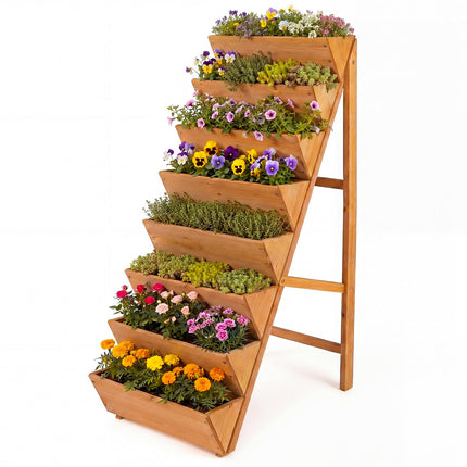 Dreamade 8-Tier Wooden Vertical Raised Garden Bedwith Legs