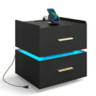 Dreamade LED Night Stand with Charging Station & 2 Storage Drawers (1/2)