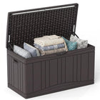 Dreamade 80 Gallon Patio HDPE Storage Bin with Gas Struts & Lock-Compatible Lid