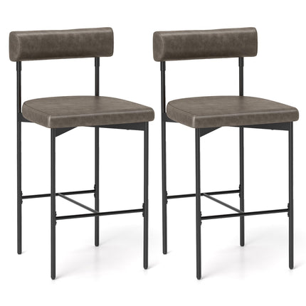Dreamade Counter Height Bar Stools, 26 Inch Upholstered Bar Chairs with Back