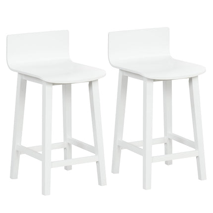 Dreamade 2 or 4 Bar Stools Set with Low Back & Footrest