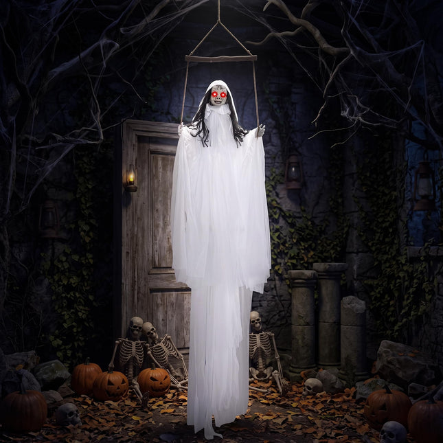 DREAMADE 6.4 FT Sound Activated Halloween Hanging Girl