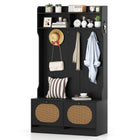 Dreamade 4-In-1 Hall Tree Entryway Bench with Coat Rack & Flip Drawers