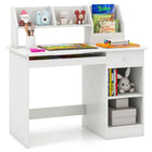 Dreamade Kids Study Desk, Children Wooden Writing Table with Hutch