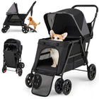 Dreamade Dog Stroller with Low Entry & Ramp Access, Cat Stroller with Lockable & Shock-Absorbing All-Terrain Wheels