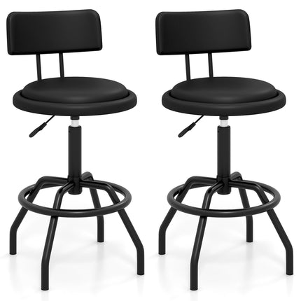 Dreamade Swivel Bar Stools Set of 1/2/3/4, 24.5"-29" Height Adjustable Counter Height Chairs w/Back
