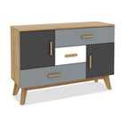 Free-Standing Storage Cabinet, Floor Cabinet with 2 Doors & 3 Drawers