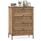 Dreamade 4-Drawer Dresser with Interlocking Mechanism and Metal Legs for Bedroom