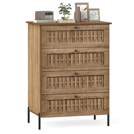 Dreamade 4-Drawer Dresser with Interlocking Mechanism and Metal Legs for Bedroom