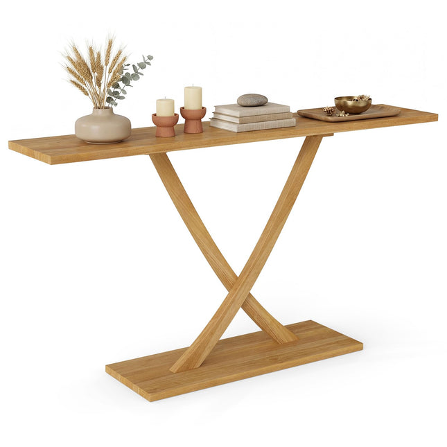 Dreamade 57" Solid Wood Console Table Narrow Long Entryway Table
