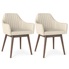 Dreamade Upholstered Dining Chairs Set of 2/4 Mid Century Kitchen Chairs with Wrap-Around Backrest