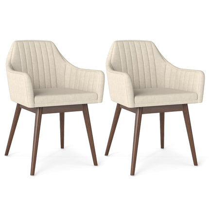 Dreamade Upholstered Dining Chairs Set of 2/4 Mid Century Kitchen Chairs with Wrap-Around Backrest