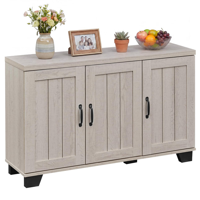Dreamade Sideboard Buffet Cabinet | 45" Farmhouse Coffee Bar Cabinet with 3 Doors & Adjustable Shelves