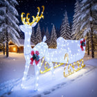 Dreamade Lighted Christmas Reindeer and Sleigh w/ 215 LED Lights