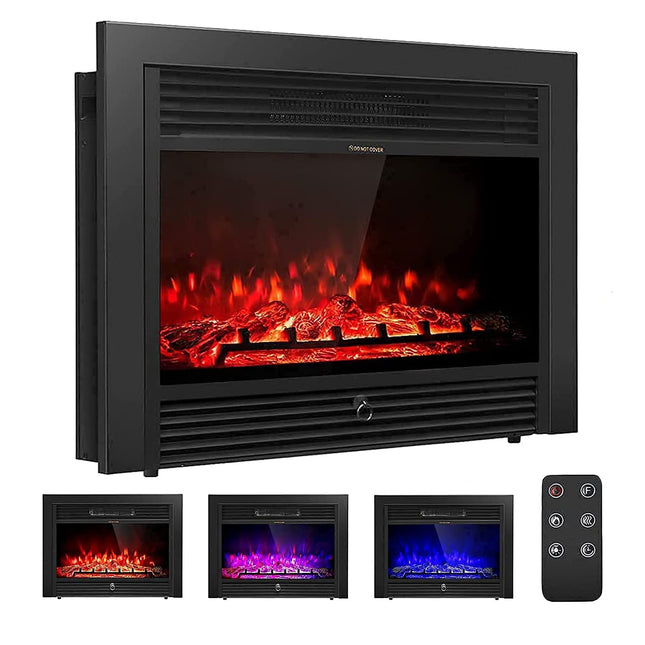 Dreamade 28.5" Electric Fireplace Insert Recessed Mounted with 3 Color Adjustable Flames