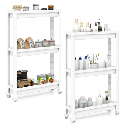 Dreamade 2-Pack 3-Tier Slim Rolling Storage Cart