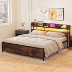 Dreamade King Size Bed Frame with Storage Headboard