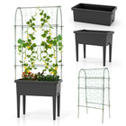 Dreamade Raised Garden Bed with Climbing Trellis, Self-Watering Elevated Planter