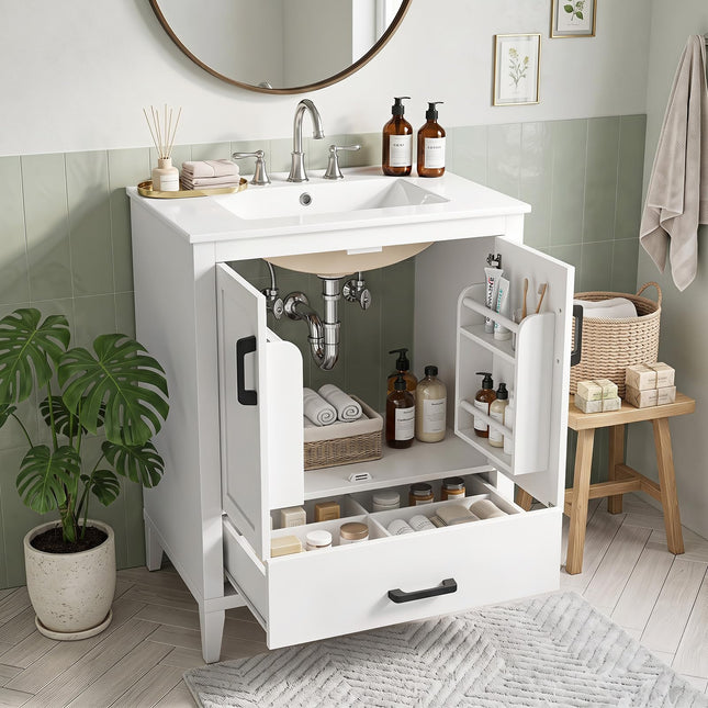 Dreamade 24.5" Bathroom Vanity with Ceramic Sink Combo