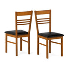 Dreamade Wooden Dining Chairs Set of 2/4 Armless Kitchen Chairs w/Slat Backrest