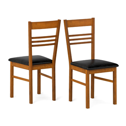 Dreamade Wooden Dining Chairs Set of 2/4 Armless Kitchen Chairs w/Slat Backrest