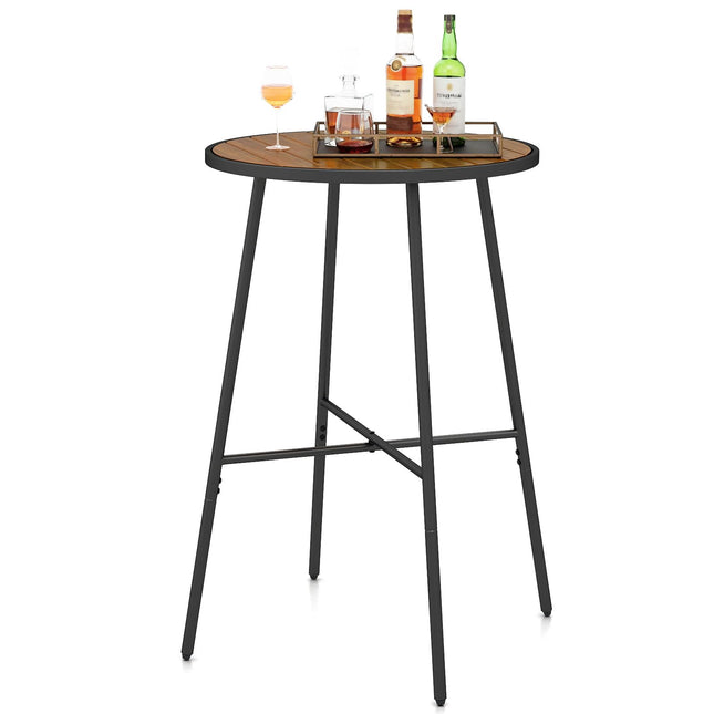 Dreamade 41-inches Patio Bar Table Acacia Wood Pub Table