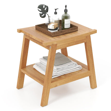 Dreamade Teak Shower Bench with Shelf