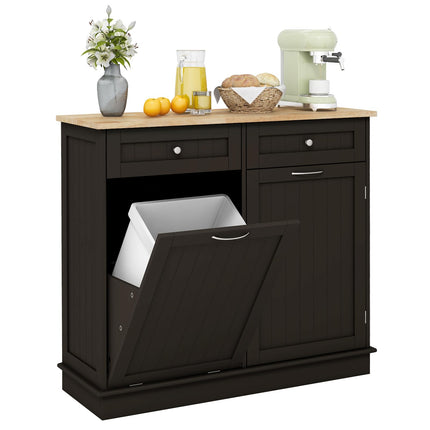 Dreamade Kitchen Trash Cabinet, Kitchen Island with Tilt Out Garbage Bin