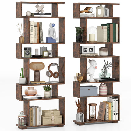 Dreamade S Shaped Bookcase with 2 Anti Tipping Kits