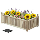 Dreamade Wooden Raised Garden Bed Natural Acacia Wood Rectangular Planter Box with Liner