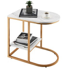 Dreamade Side Table, 2-Tier C-Shaped End Table