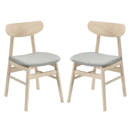 Dreamade Wooden Dining Chairs Set of 2/4 Upholstered Kitchen Chairs with Rubber Wood Legs