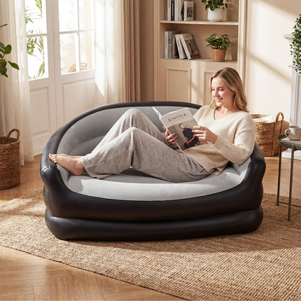 Dreamade Inflatable Loveseat Couch Portable & Foldable 2-Seater Air Sofa(1/2)