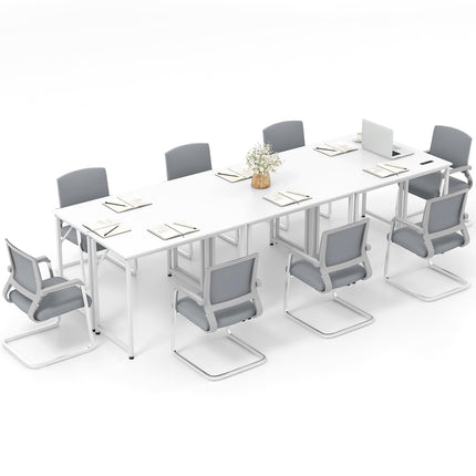 Dreamade 6.5 FT Small Conference Table, 2 PCS 40" x 19.5" Rectangular Meeting Table with Heavy-Duty Metal Frame