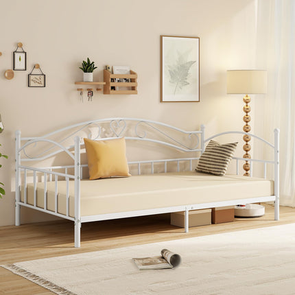 Dreamade Modern Sofa Day Bed with Stylish Headboard & 12 Metal Slats Support