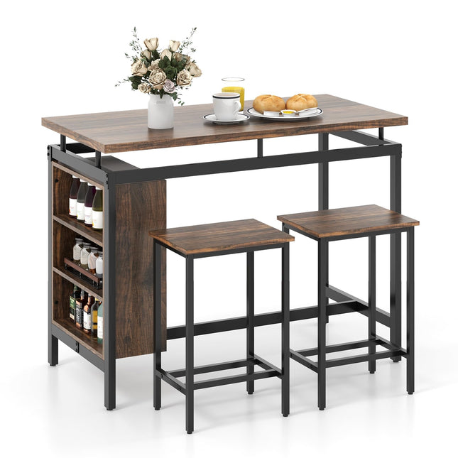 Dreamade 3-Piece Dining Table Set - Counter Height Dining Table Set with 2 Bar Stools