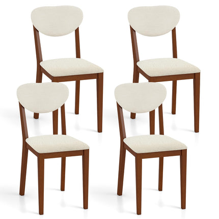 Dreamade Sherpa Dining Chairs Set of 4 Modern Kitchen Chair w/Rubber Wood Legs