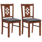 Dreamade Wooden Upholstered Kitchen Chair with Elegant Diamond Back (2/4)