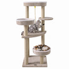 DREAMADE 51-Inch Modern Multi-Level Cat Tower with 3 Cozy Beds