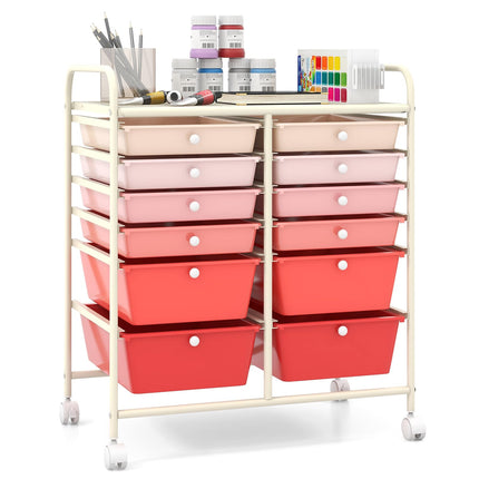 Dreamade 12 Drawer Rolling Storage Cart Tools Scrapbook Paper Office School Organizer