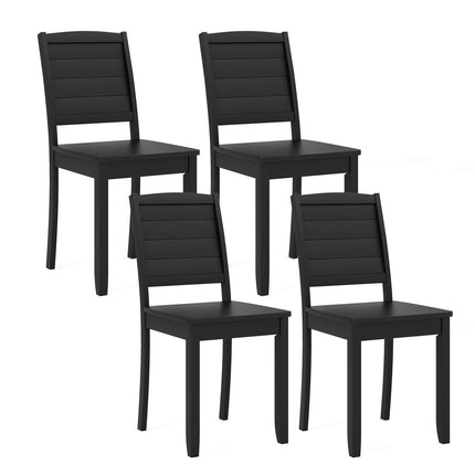 Dreamade Wood Dining Chairs Set of 2/4, Modern Kitchen Chairs w/Rubber Wood Legs, Curved Backrest, Farmhouse Diner Chairs