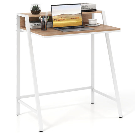 Dreamade 2 Tier Computer Desk PC Laptop Table Study Writing Home Office Workstation