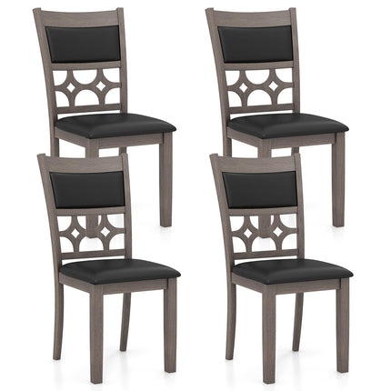 Dreamade Wooden Dining Chairs, Farmhouse Armless Kitchen Chairs w/Padded Backrest & Seat