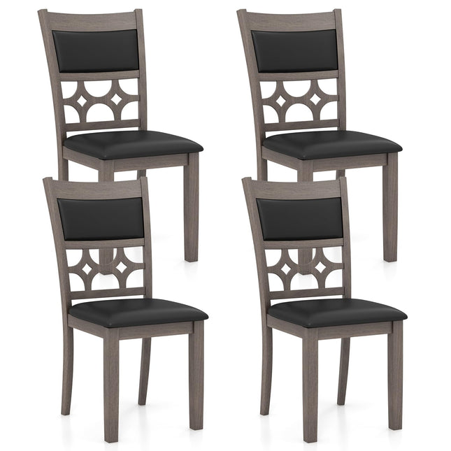 Dreamade Wooden Dining Chairs, Farmhouse Armless Kitchen Chairs w/Padded Backrest & Seat